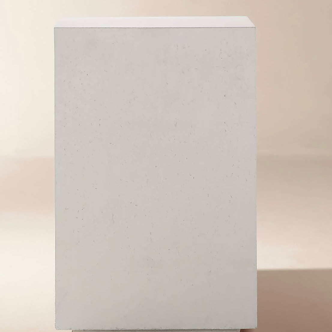 Ivory Concrete Indoor Pedestal Side Table (small chip on one bottom corner) 10”x20”x29”