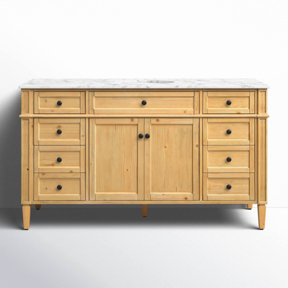 Rivers 60'' Single Bathroom Vanity with Marble Top (Row 21)