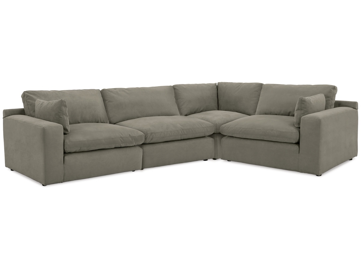 Next-Gen Gaucho 4-Piece Putty Beige Modular Sectional Sofa with Cloud Cushioning. Needs some professional clean, feet have some marks along sides, otherwise quality sofa. Width: 134.00" Height: 36.00" Depth: 92.00"