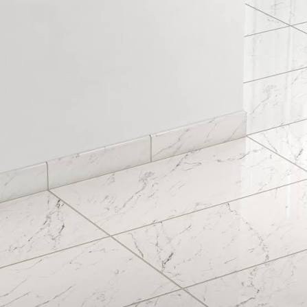 Product photo of daltile florentine carrara ceramic wall trim - 3" x 12", 15 sq/ft. total