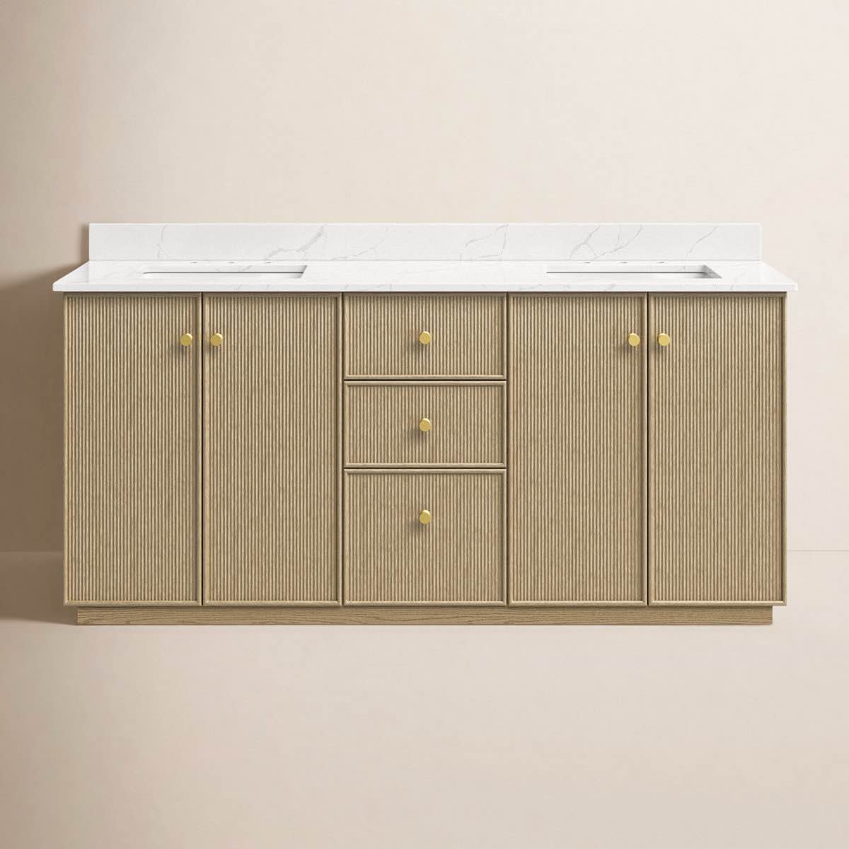 Joss and Main Natural Wood Double Vanity (Row 18)
