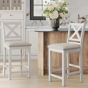 Knauss Upholstered Counter Stool (Set of 2)
