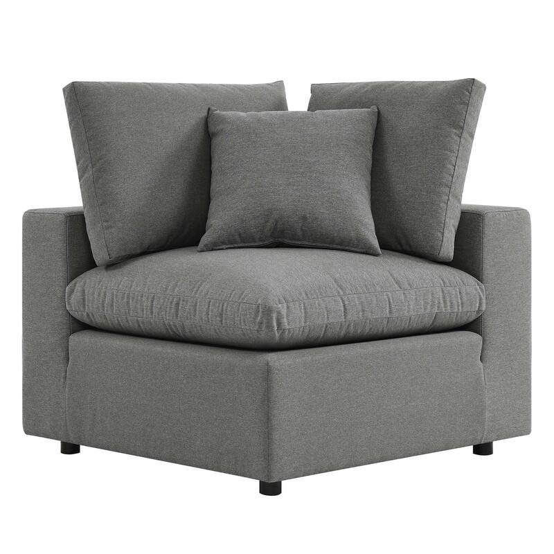 Commix Down Filled All Weather Overstuffed Corner Chair with 2 Cushions, extra cushions sold separately. 