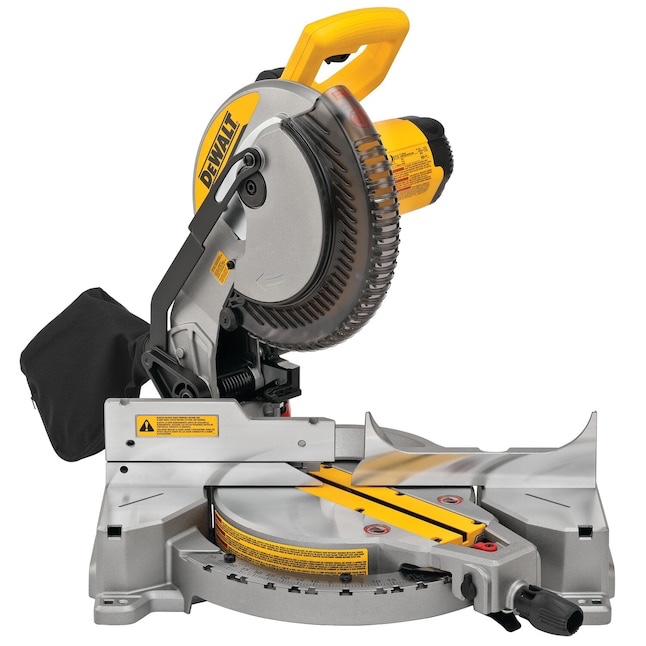 DEWALT 15 AMP 10” Single-Bevel Compound Miter Saw, Corner broken piece broken, does not affect machines usability.