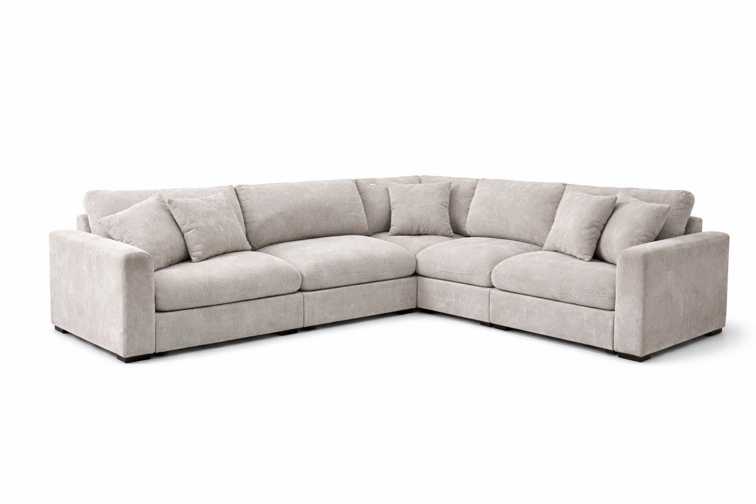 125” gray chenile 4 piece modular sectional sofa - (couch is slightly different from stock photo, see lot photos for accurate depiction)