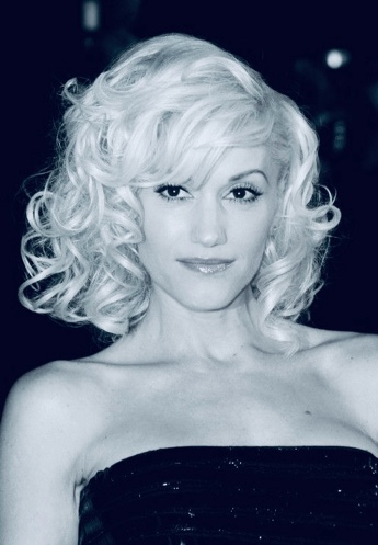 Blow Up 7’ x 4’ Black and White Photograph of Gwen Stefani at the 2007 NRJ Music Awards in France, some staining in upper left corner. Thin Black Frame