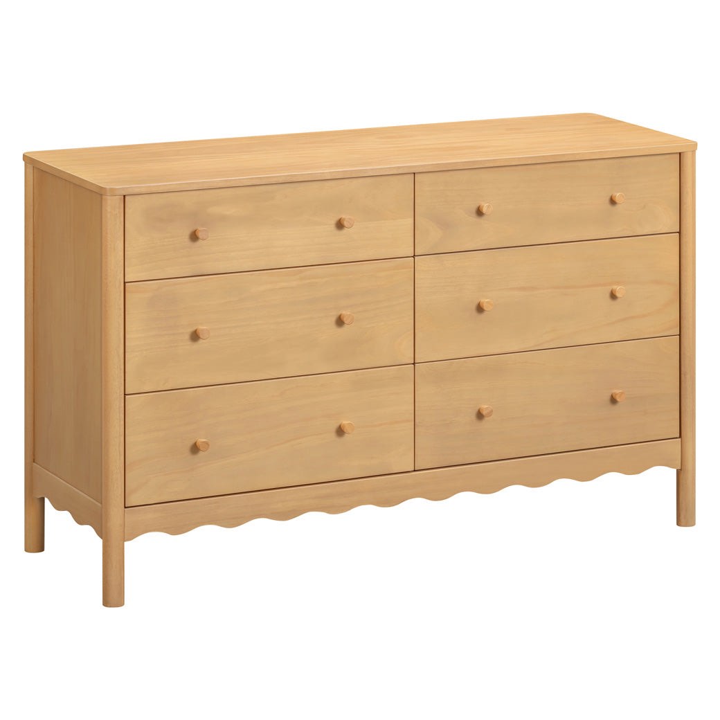 Swell Honey 6-Drawer Assembled Dresser, Dimensions: 56.5"L x 19.25"W x 34.25"H, (Minor Damage to Both Top Left Side Corners)