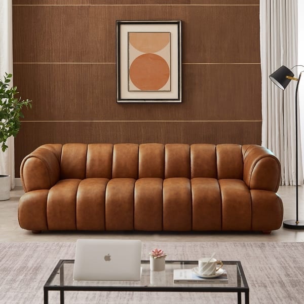 Leather Cognac Couch (Row 17)