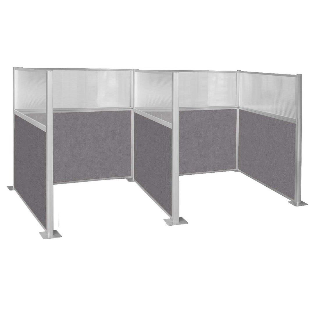 3 Person Flat Wall Grey Cubicle Workspace  (Row 20)
