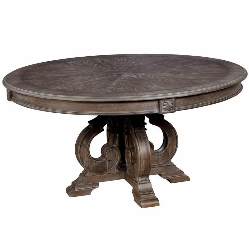 Mix And Match Round Dining Table In A Rustic Natural Tone Color Made Of Solid Wood,  With Black Metal Legs, Small Chip On Side Of Tabletop(Pictured), Legs Could Use Repainted, No Hardware Included.