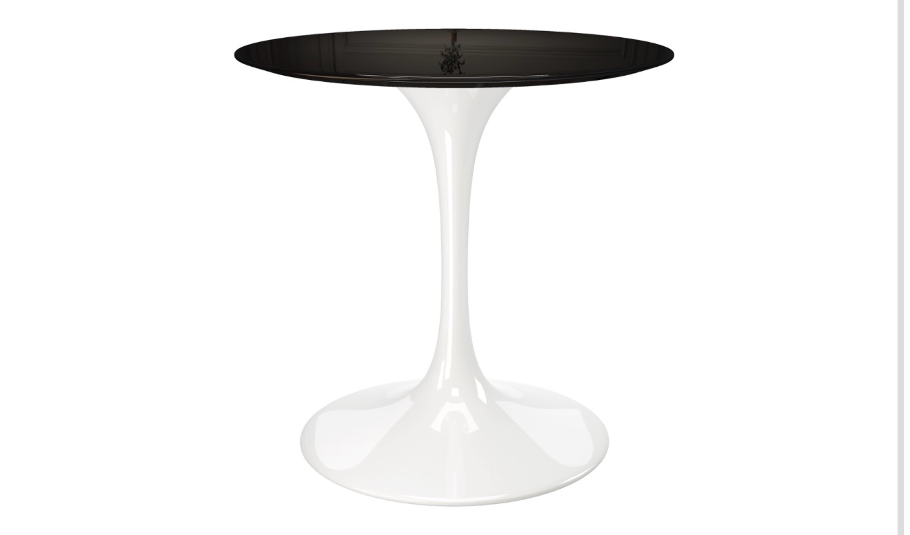 Modern Mix And Match Dining Table With a White And Black Pedestal Base And A Round Glass Dining Table Top, Spacious Seating For Multiple People, Easy To Clean And Maintain, Table Dimensions 54” Round x 28.5” Tall, Clear Suckers On Base Will Need Adhesive Applied To Connect Base And Top.