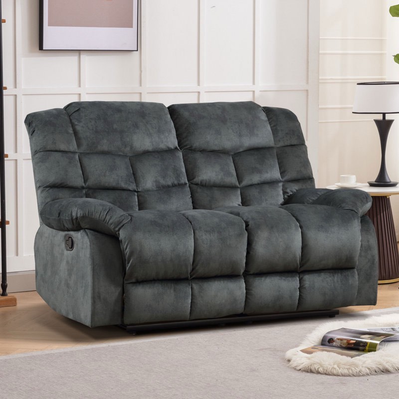 edilmar 61.8'' wide modern and super soft manual reclining loveseat sofa