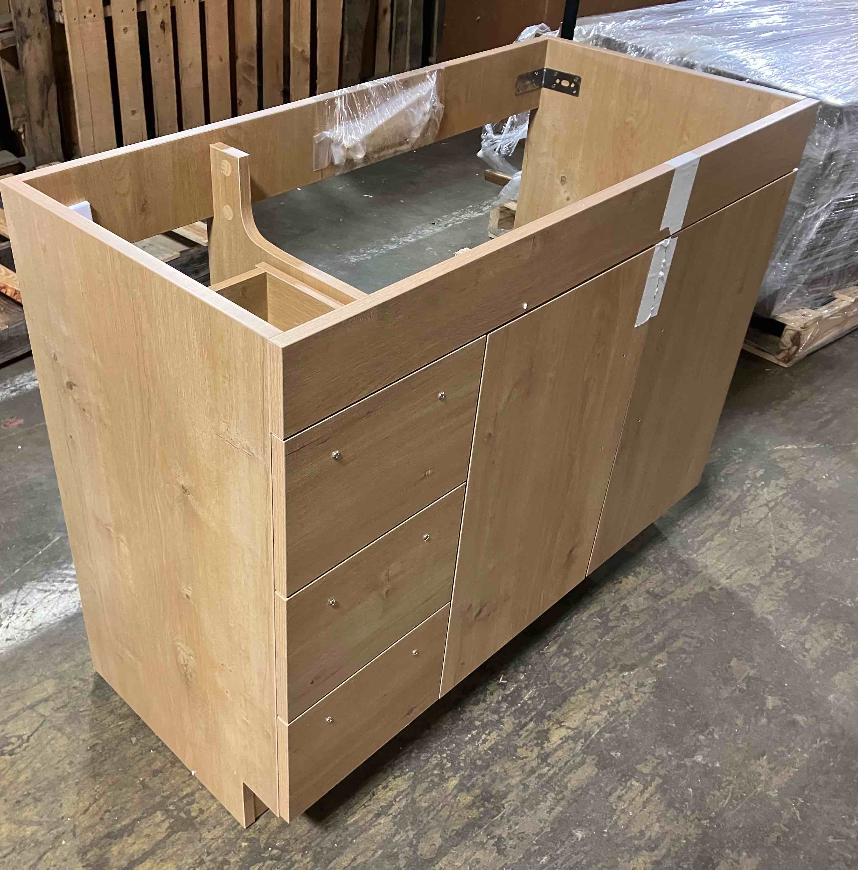 Condition photo showing New/Like New for elsa 42” freestanding vanity (left side drawers) - vanity only, sink top sold separately