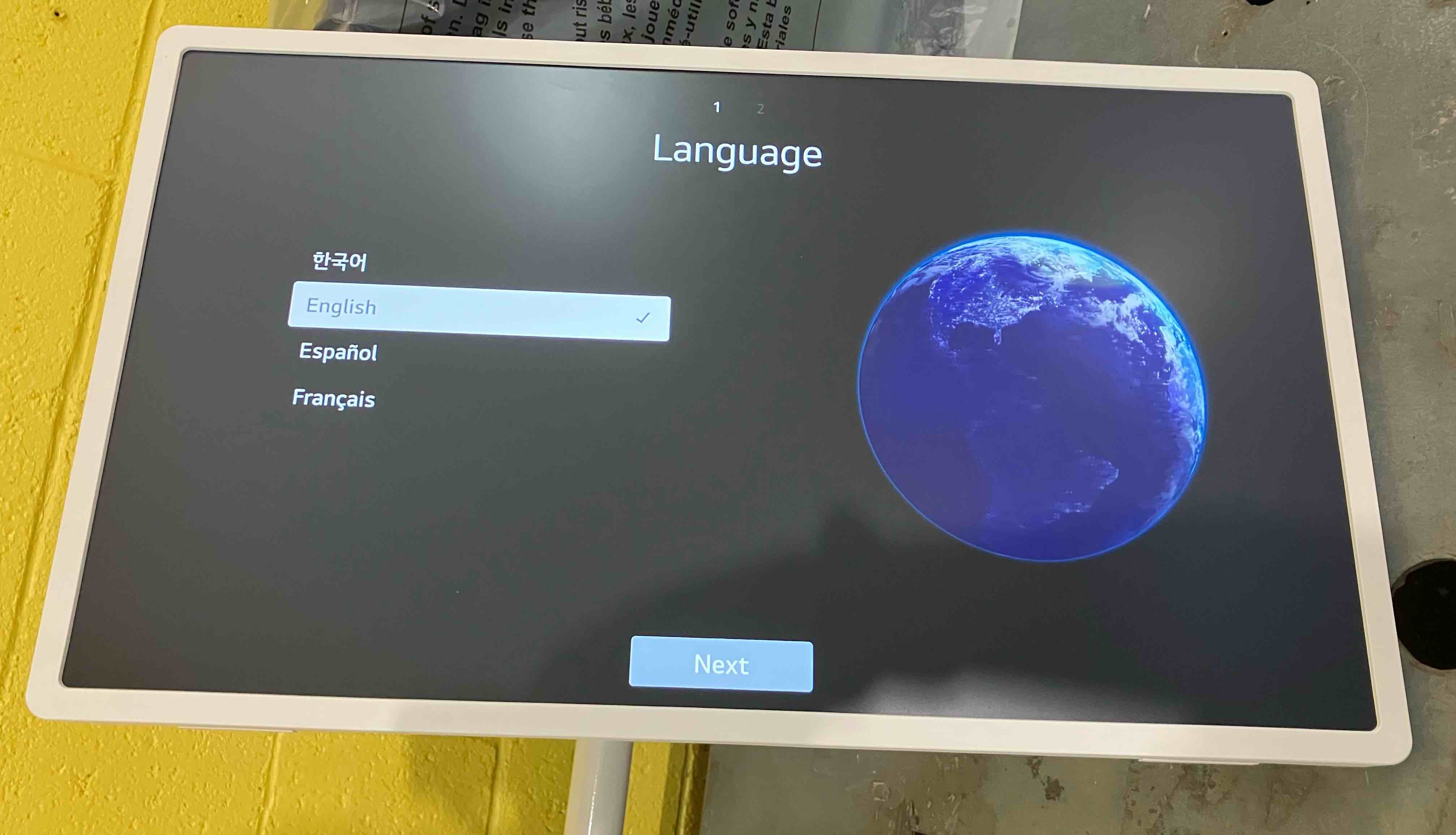 Condition photo showing New/Like New for lg 27-inch stanbyme 2 with folio cover, portable touch screen, dolby vision, hdr10, filmmaker mode, built-in battery, full swivel rotation (27lx6tyga, 2025) - (item in office)