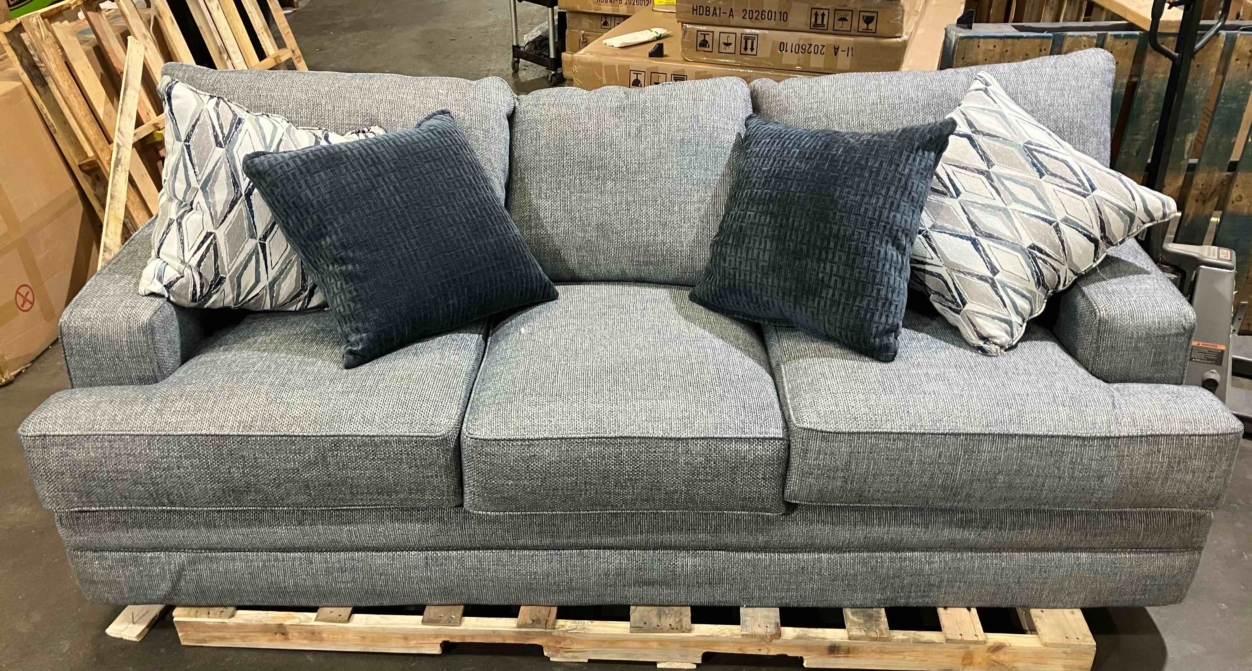 Condition photo showing New/Like New for 102inch redding sofa by morris 