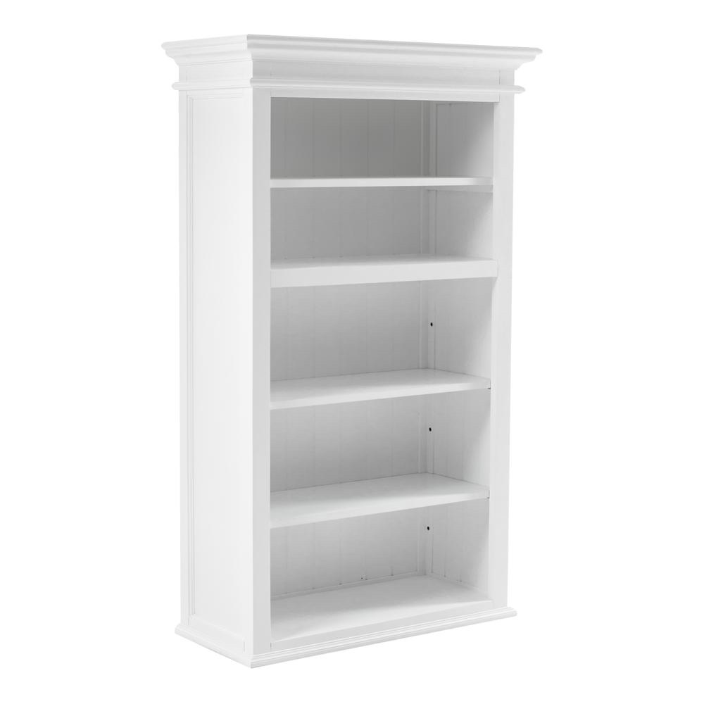 Set of Two White Halifax Wooden 3 Adjustable Tier Bookshelf, can be used alone or with Halifax hutch. 59.06 × 35-43 x 15-75 inch
