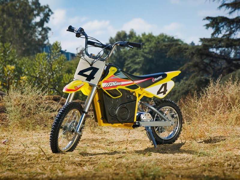 razor mx650 dirt rocket electric motocross off-road bike - yellow
