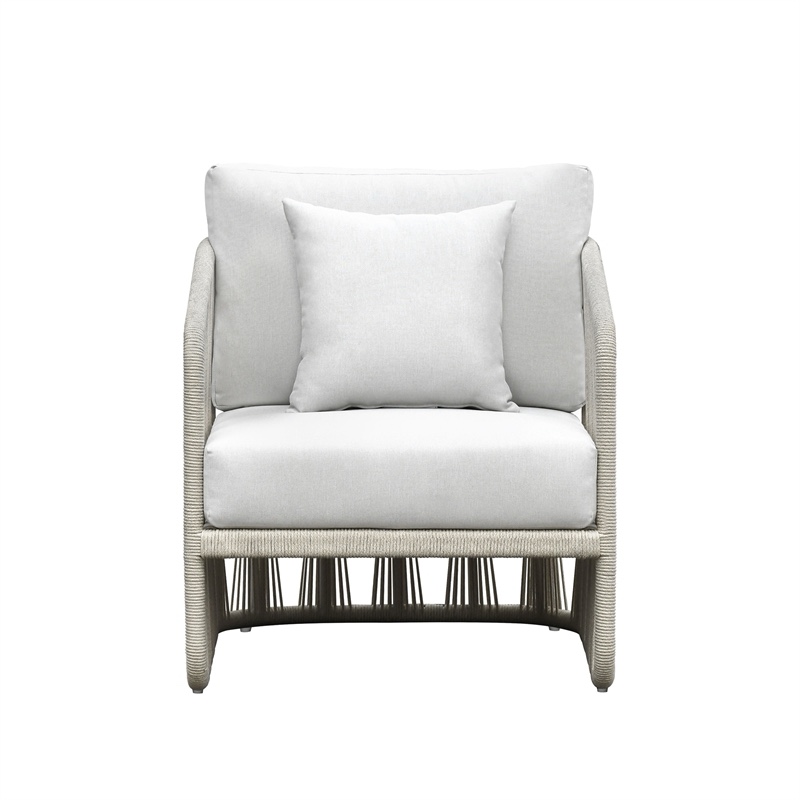 Condition photo showing New/Like New for intercon furniture alexa outdoor woven chair w/ all weather cushions in white