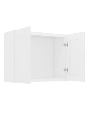 smart cabinetry sheffield polar white shaker wall cabinet, 33 w x 24 h x 12 d