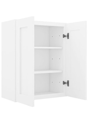 smart cabinetry sheffield polar white shaker wall cabinet, 27 w x 30 h x 12 d