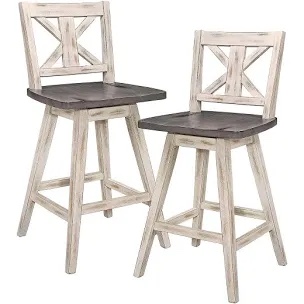 white Home Legance swivel counter height chair