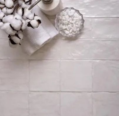 Tiletopia 4" X 4° Ceramic Tile For Kitchen, Bathroom Or Wall Panel - White