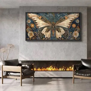 Butterfly illusion, Moody vintage modern rustic artwork – extra large