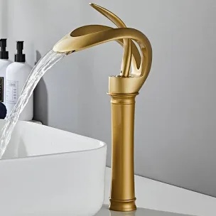 Modern Elegant Waterfall Bathroom Vessel Sink Faucet 