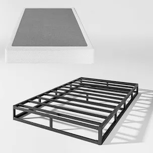 Frederika 4 Inch Metal Box Spring, Basics Mattress Foundation, Heavy