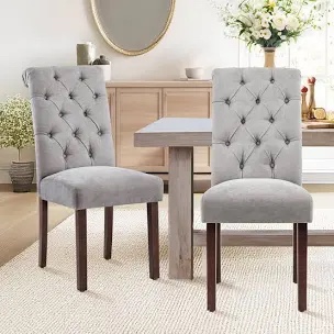 Artemisia Tufted Upholstered Wooden Dining Chairs (Set of 2)