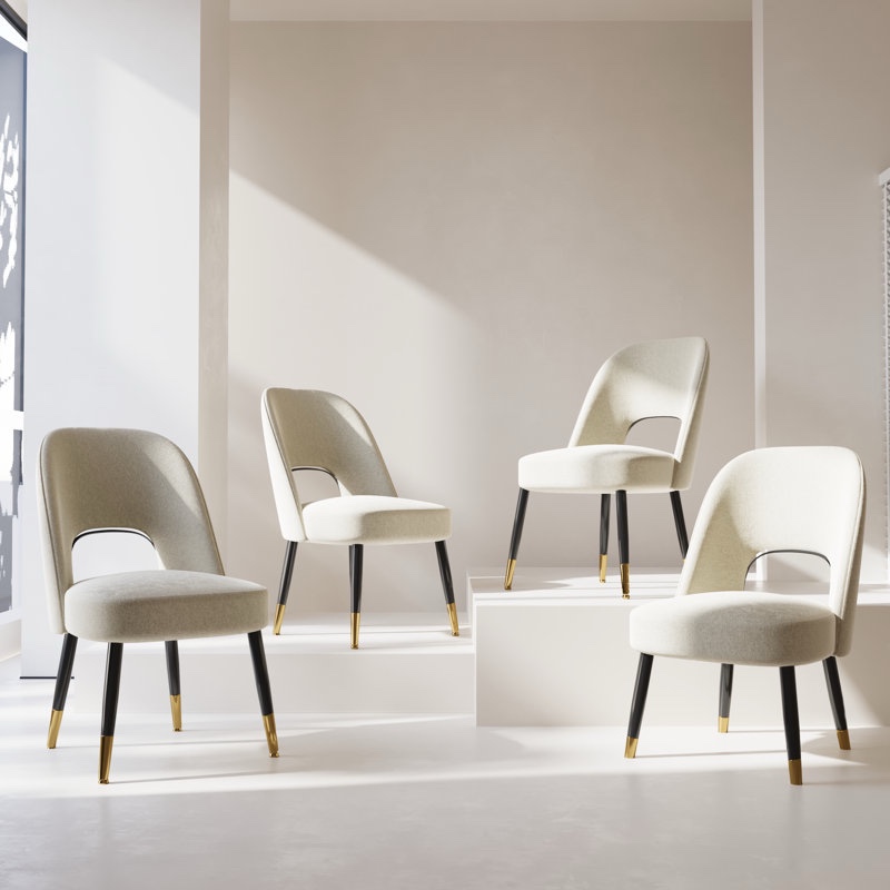 Achraf 18.1'' H Faux Leather Upholstered Side Chair (Set of 4)