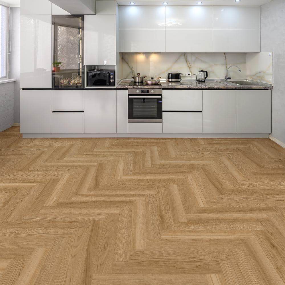 Herringbone Lakeside Hill Oak 22 MIL x 4.7 in. W x 28 in. L Click Lock Waterproof Vinyl Plank Flooring (22.3 sqft/Case), 10 Boxes Total 220 sqft