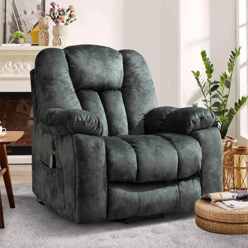 Red Barrel Studios 41'' Oversized Power Lift Chair - Heated Massage Electric Recliner with Super Soft Padding - Grayish Green (massage works, lift mechanism does not)