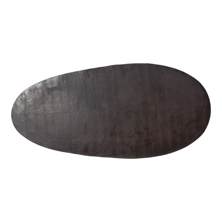 Nicko Coffee Table Top - Industrial Oval Design with Solid Aluminum Construction for Unique Living Spaces - Black (Table Top Only, Base Sold Separately)