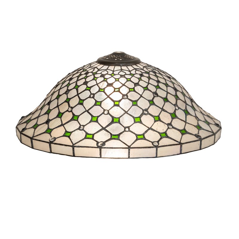 Meyda Lighting 7.5'' H x 18'' W Glass Bowl Lamp Shade (small crack on one single glass square, pictured)