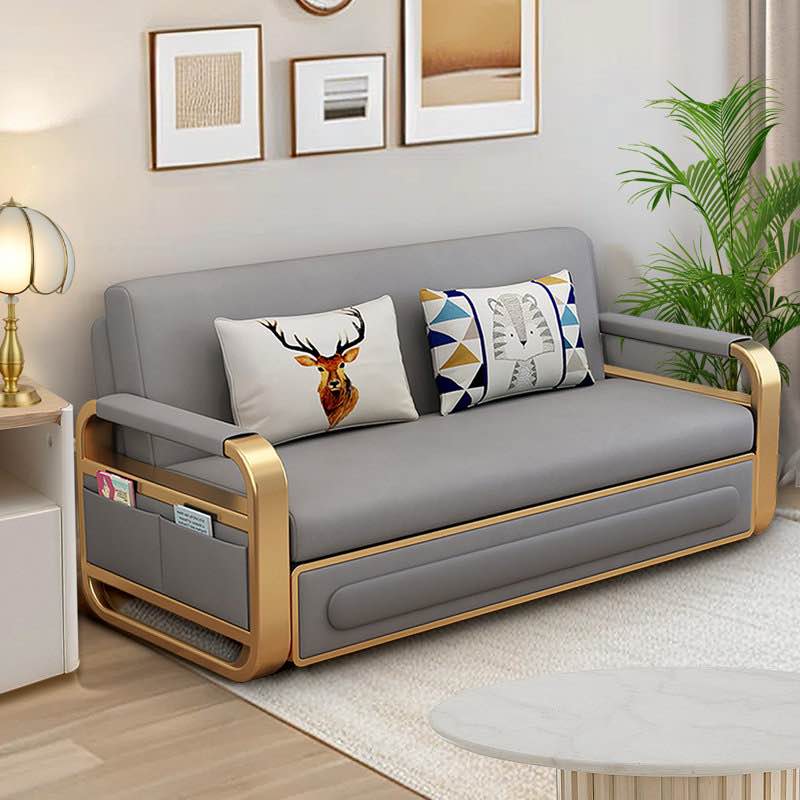 Carthel Upholstered Foldable Sofa Bed Convertible Cushion Back Futon Sleeper Chair for Guest