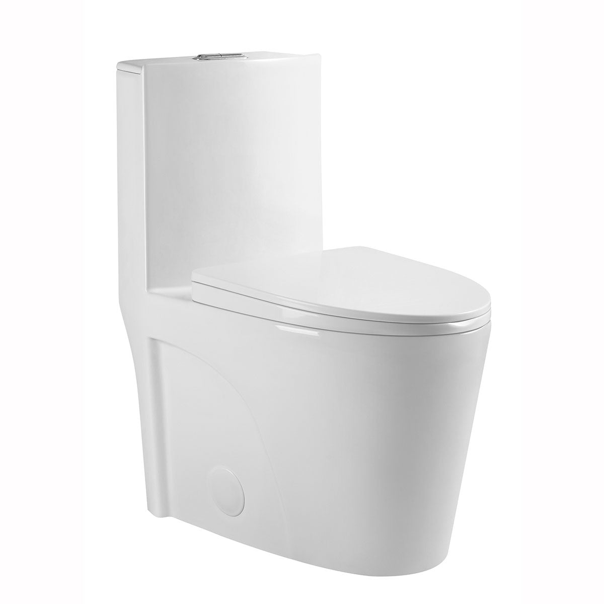 Swiss Madison K-0382 One-Piece 28" Dual Flush Toilet (12” Rough), with Silver Hardware and 1.28gpf