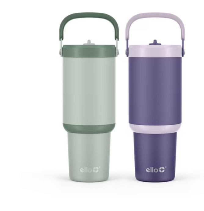 Ello Oasis Go 30oz Leak-Proof Stainless Steel Tumbler, 2 Pack