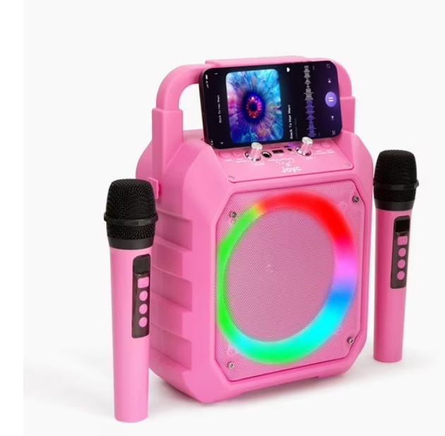 JOYC Mic Drop Karaoke Machine with 2 Wireless Mics & RGB Lights