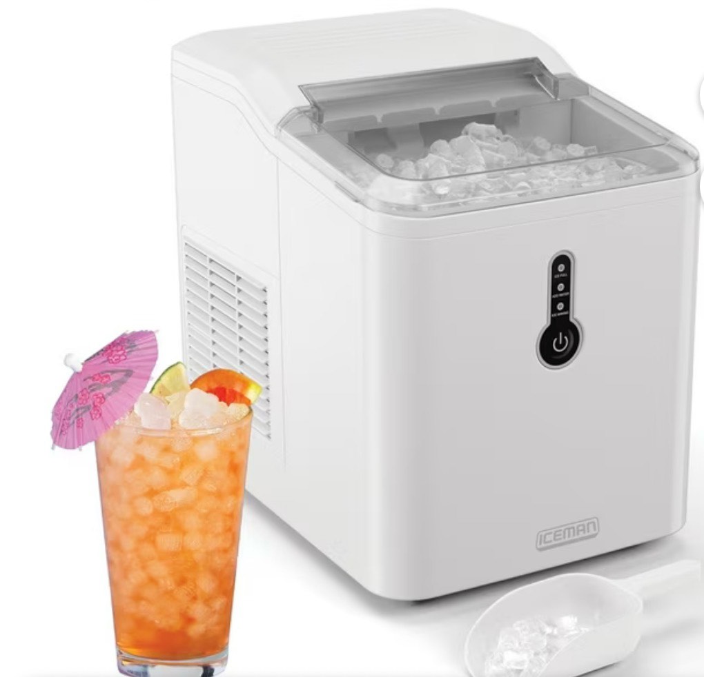 Iceman by Chefman 1.5 lb Compact Nugget Ice Machine with Ice Basket and Scoop