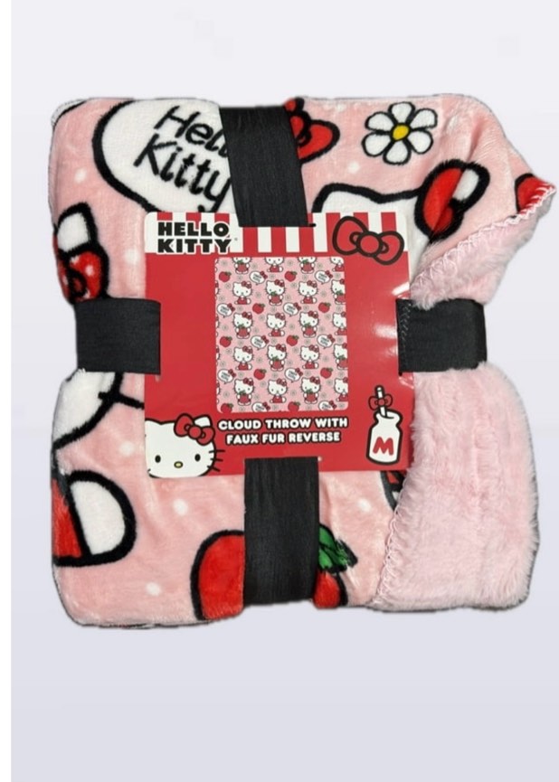 Hello Kitty Cloud throw with faux fur reverse 60" x 70"