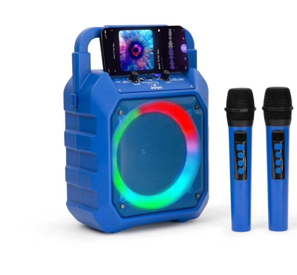 JOYC Mic Drop Karaoke Machine with 2 Wireless Mics & RGB Lights, Choose Color