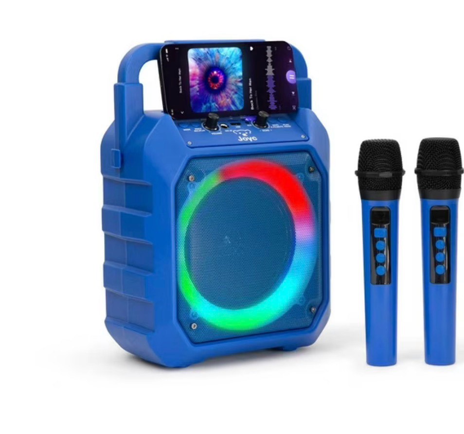 JOYC Mic Drop Karaoke Machine with 2 Wireless Mics & RGB Lights, Choose Color