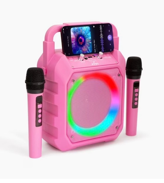 JOYC Mic Drop Karaoke Machine with 2 Wireless Mics & RGB Lights