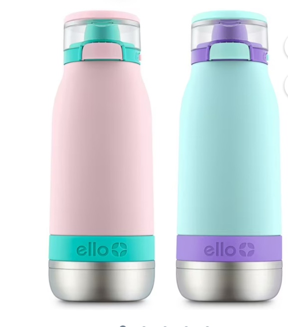 Ello Emma 14 oz. Stainless Steel Water Bottle, 2 Pack