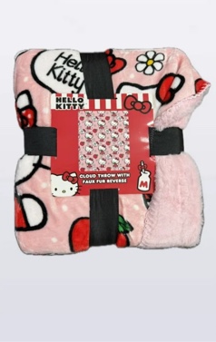 Hello Kitty Cloud throw with faux fur reverse 60" x 70" 