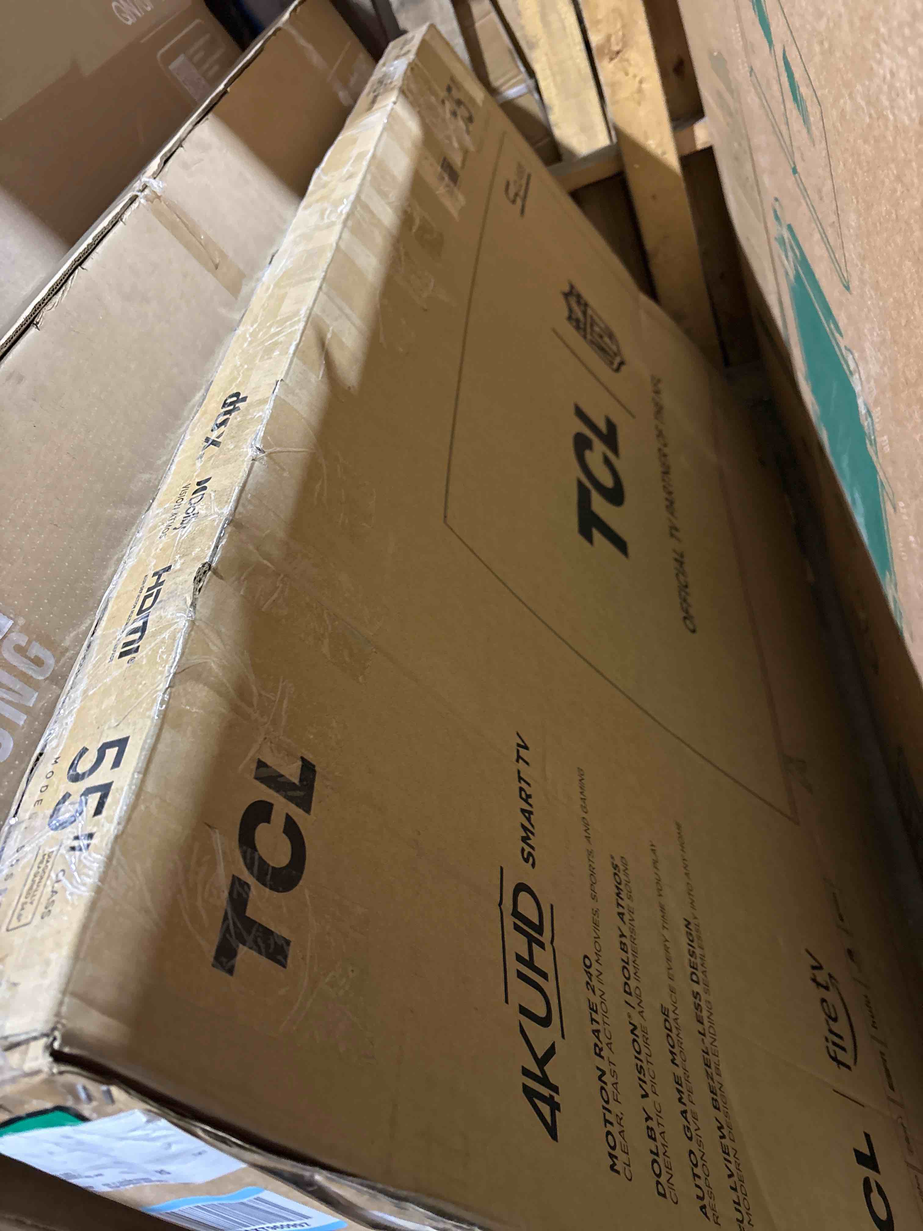 Condition photo showing As Is for TCL 55-Inch Class S5 UHD 4K LED Smart TV with Fire TV (55S551F, 2024 Model), Dolby Vision, HDR PRO+, Dolby Atmos, Alexa Built-in with Voice Remote, Apple AirPlay 2 Compatibility, Streaming Television 55 inches TV only