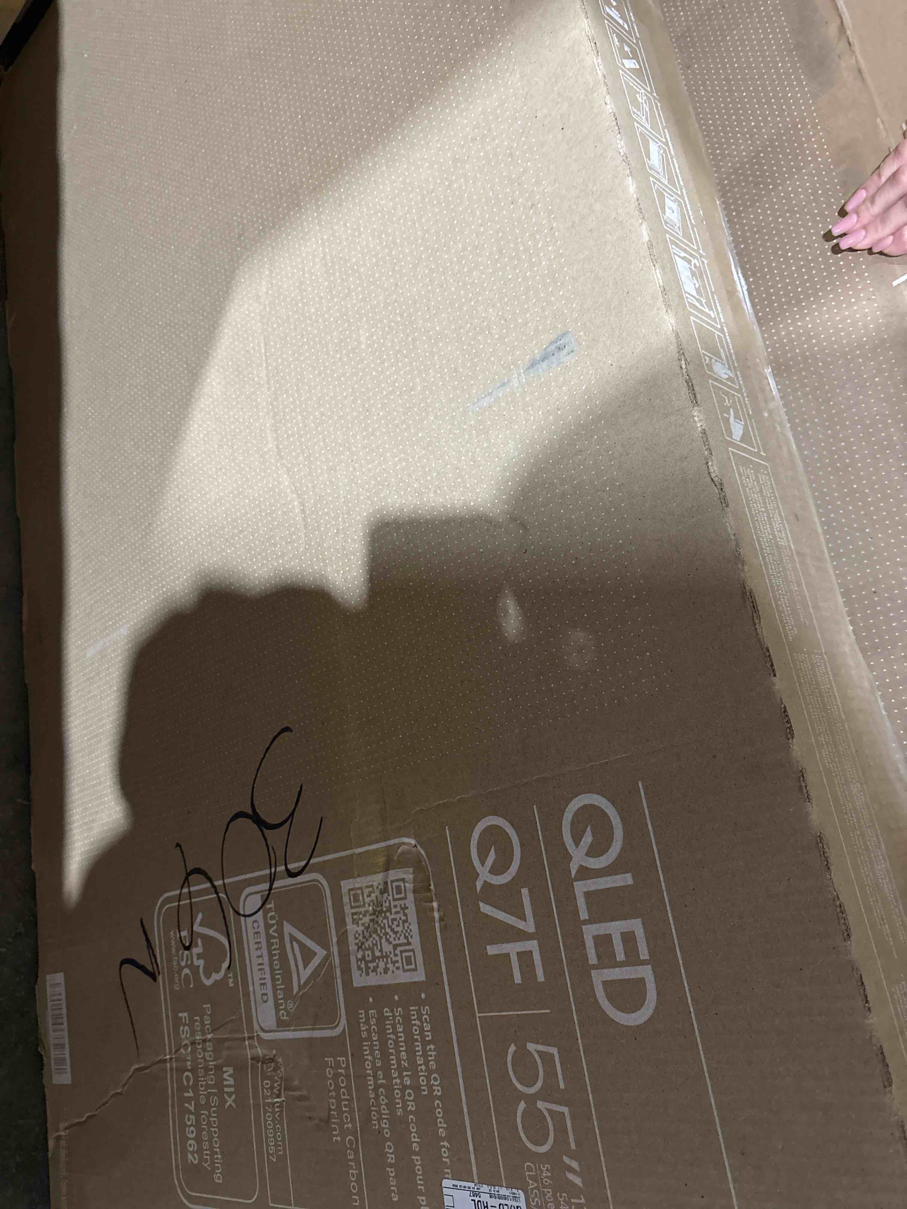 Condition photo showing As Is for Samsung 55-Inch Class QLED Q7F Series Samsung Vision AI Smart TV (2025 Model, 55Q7F) Quantum HDR, Object Tracking Sound Lite, Q4 AI Gen1 Processor, 4K upscaling, Gaming Hub, Alexa Built-in