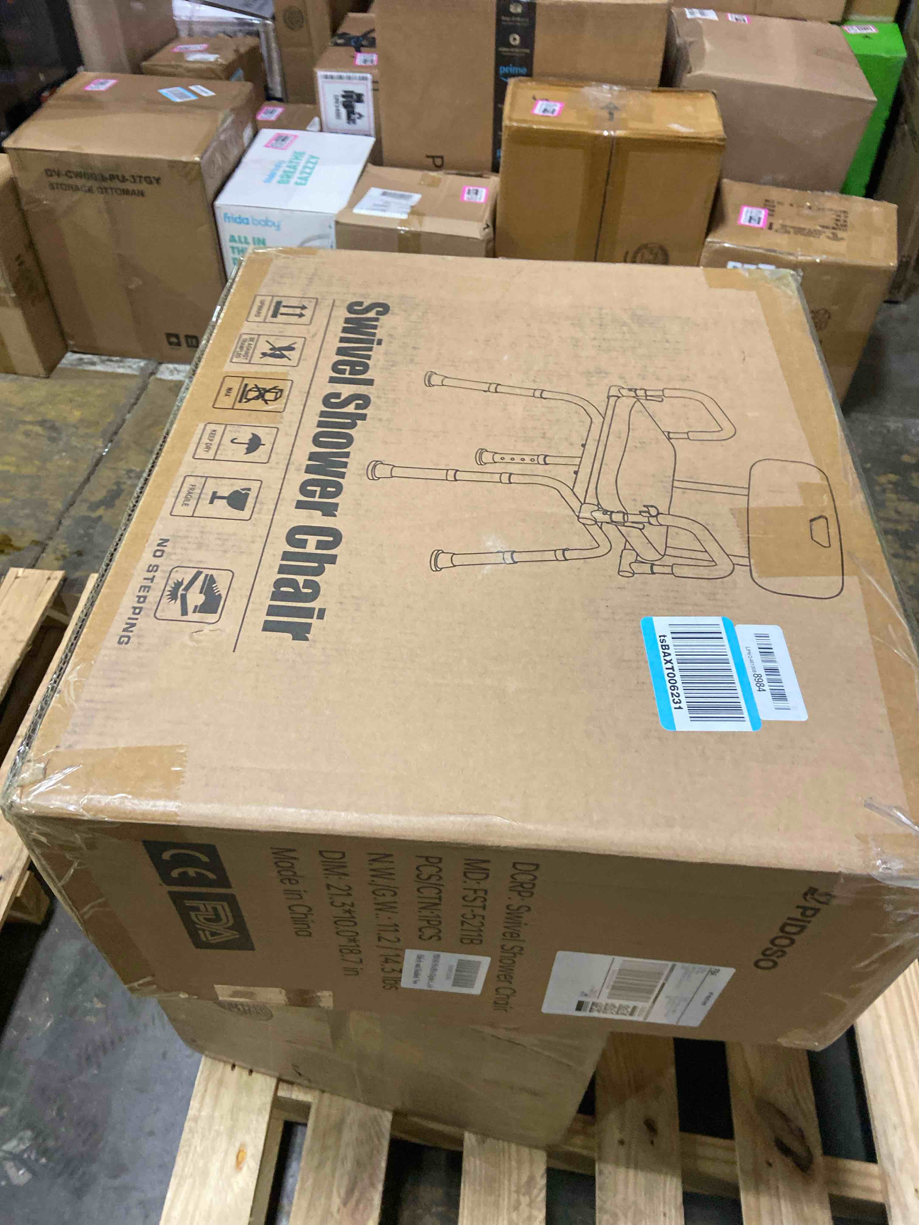 Condition photo showing New/Like New for Swivel Shower Chair for Inside Bathing, Rotating Seat Medical Bath Chair With Backrest Pivoting Arms for Elderly and Disabled Swivel Seat