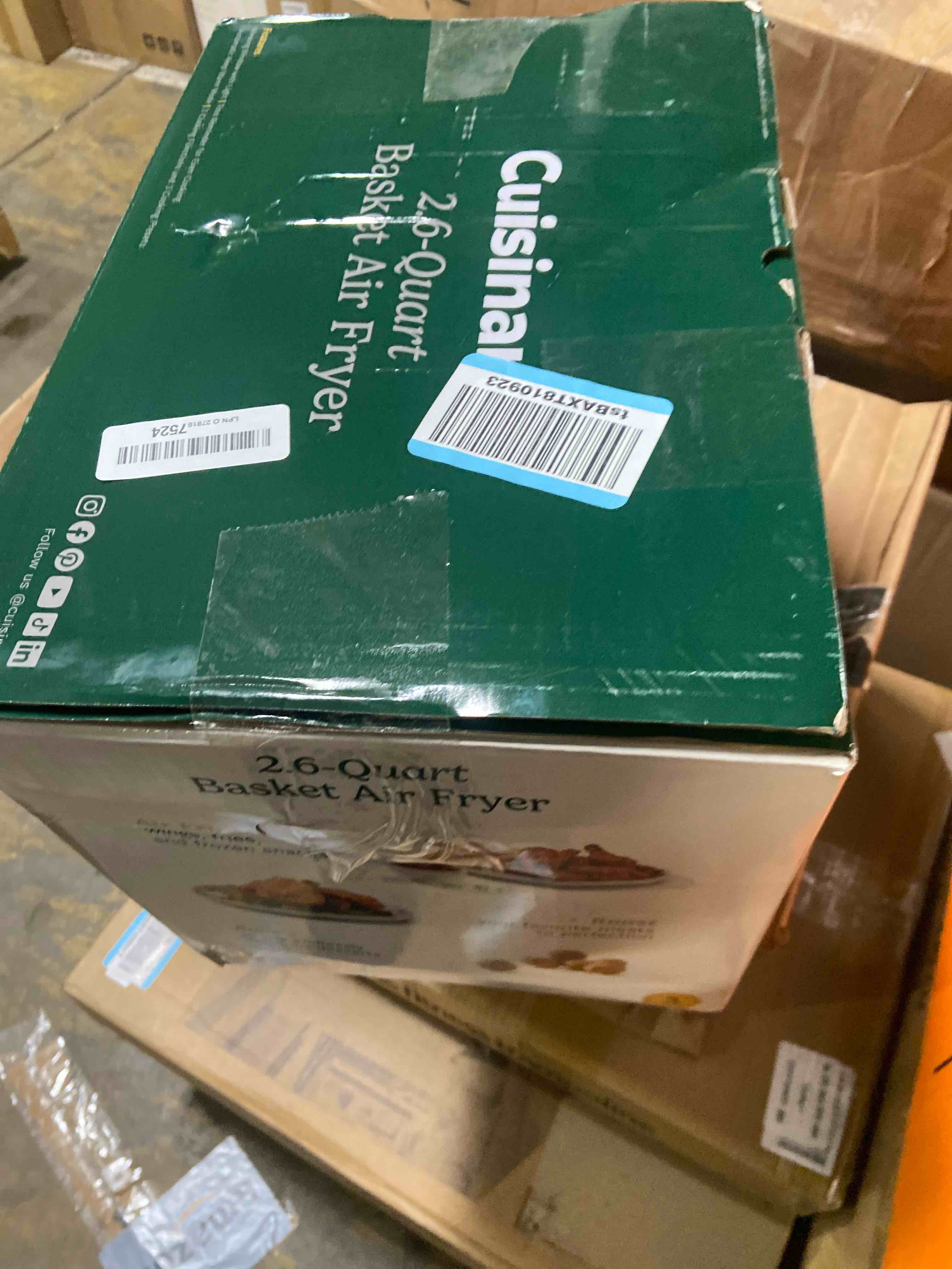 Condition photo showing New/Like New for Cuisinart Air Fryer Oven – 2.6-Qt Basket Black and Stainless Steel Air Fryer – Dishwasher-Safe Parts with 3 Presets – Roast, Bake, and Air Fry – Quick & Easy Meals – AIR-80